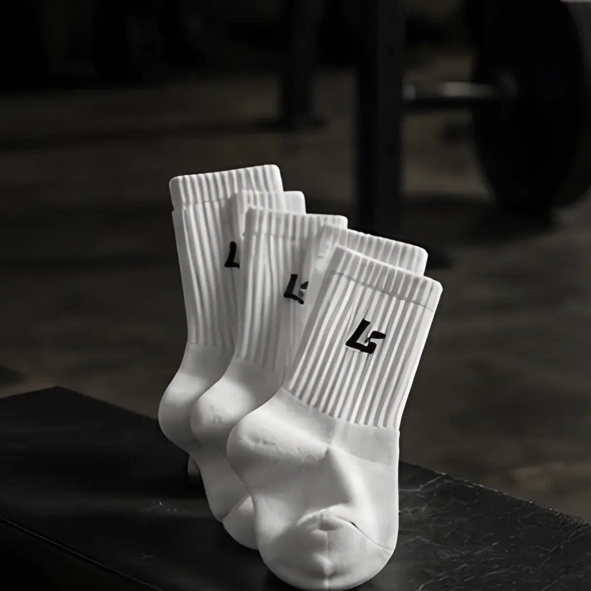Calcetines blancos de deporte con logo