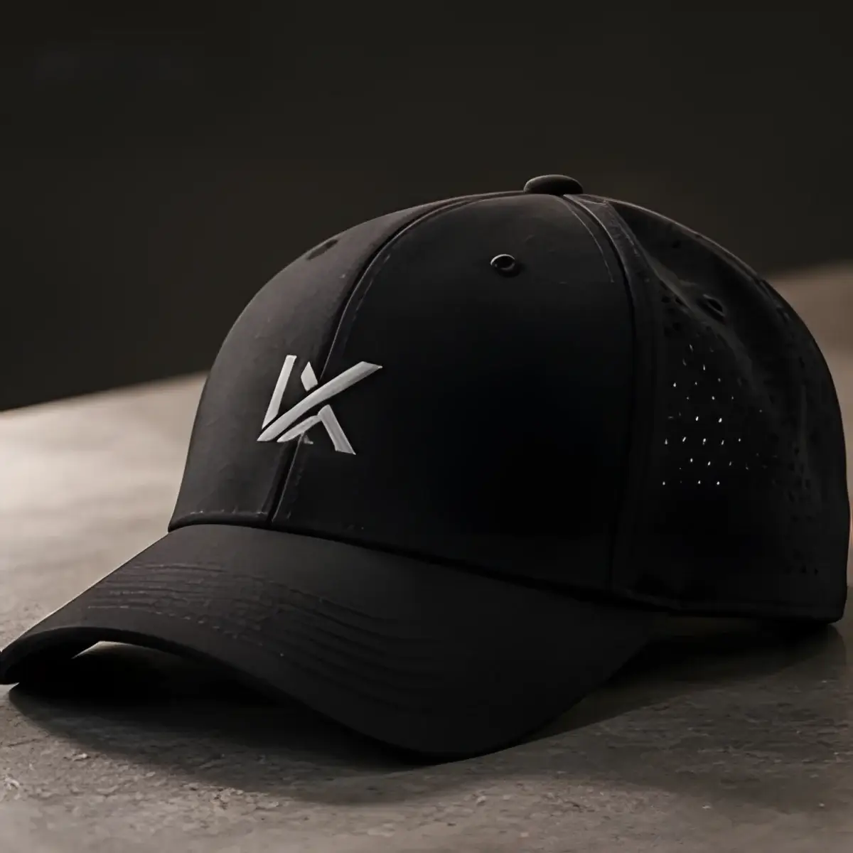 Gorra negra con logo bordado