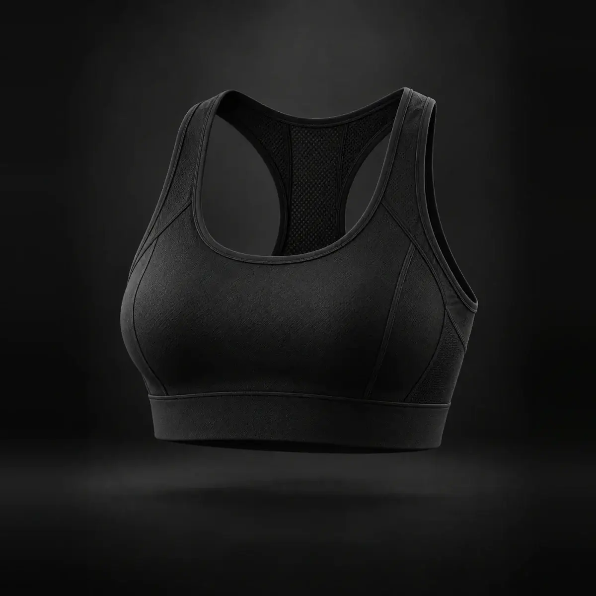 Top deportivo negro con espalda de rejilla
